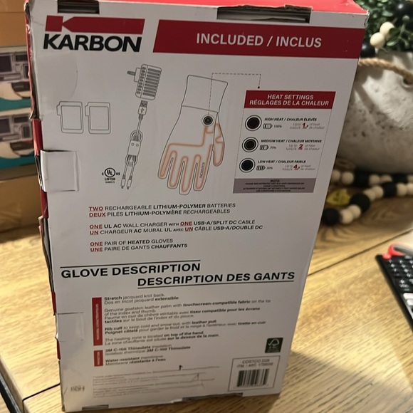 Karbon heated sports gloves with leather palm - Picture 7 of 10
